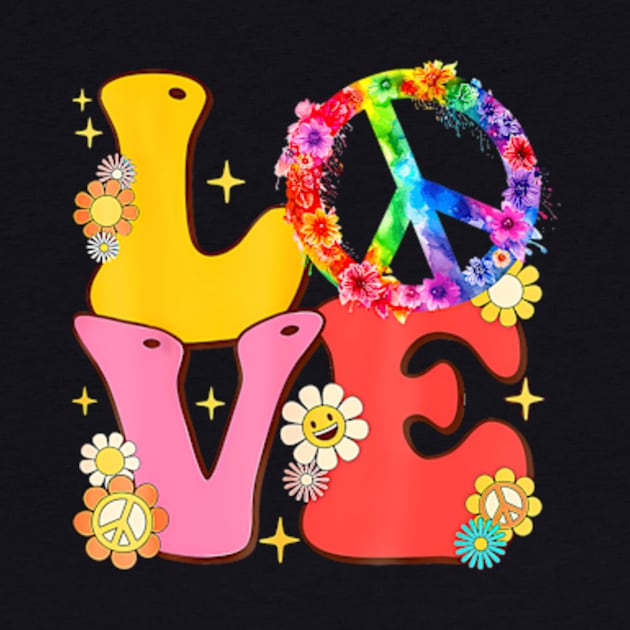 PEACE SIGN LOVE T Shirt 60s 70s Tie Dye Hippie Costume by Eduardo